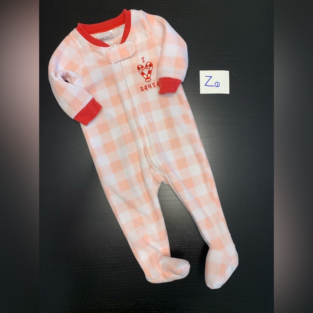 $4.00 with Bundle 💝— Plaid Baby “I love Santa” One Piece Sleeper